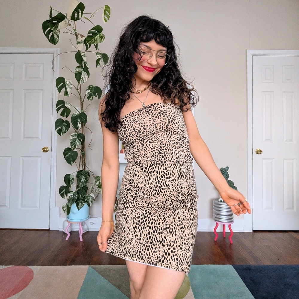 Brandy Melville leopard print mini skirt